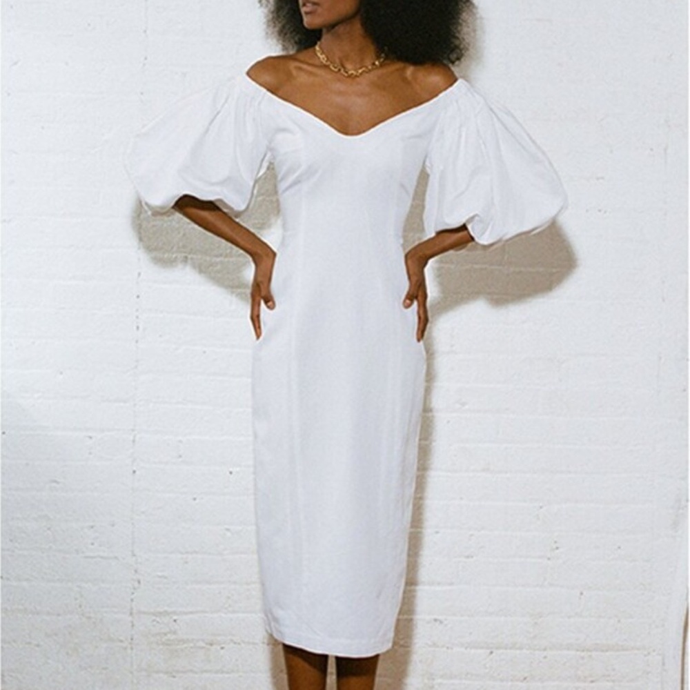 Mara Hoffman Namari Linen Puff Sleeve Dress Size 4